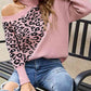 Leopard Turtleneck Cold Shoulder Long Sleeve Sweater