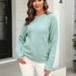 Round Neck Ribbed Long Sleeve Sweater