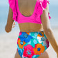 Cropped Swim Top and Floral Bottoms Set