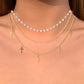 18K Gold Plated Cross Pendant Triple-Layered Necklace
