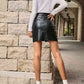 Ruffled PU Mini Skirt