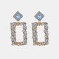 Square Shape Glass Stone Dangle Earrings